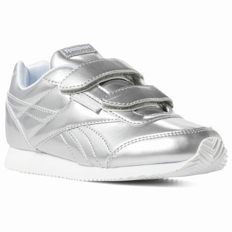 Reebok Royal Classic Jog 2 Tenisky Dievcenske - Strieborne/Biele IJ4462GT